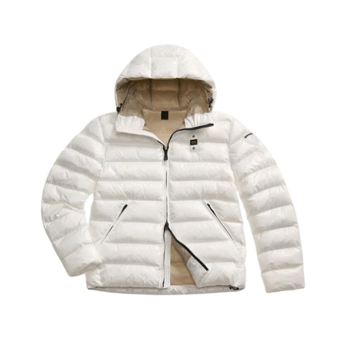 Piumino Uomo Adams, con cappuccio, impunture orizzontali e full zip